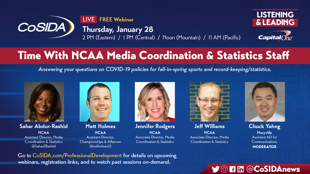 Join Us! Live Webinar – Listening & Leading: Time With NCAA Media Coordination and Statistics Staff